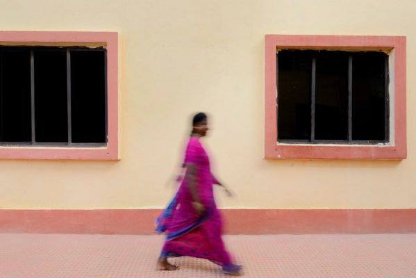 Blurry shot of woman in India