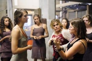 Dancers in discussion