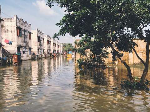 Flood waters on the streets of Chennai, India