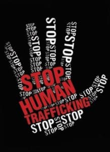Stop Human Trafficking hand graphic
